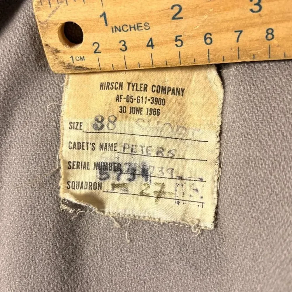 vintage 1966 usafa hirsch tyler full zip cadet jacket size 38 short